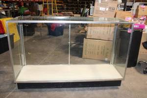 lot 1253 image: Glass Display Case with Metal Frame