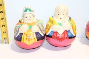 lot 681 image: Pair of Colorful Polyresin Roly-Poly Figurines