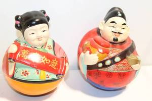 lot 682 image: Pair of Colorful Chinese Prosperity Money Banks