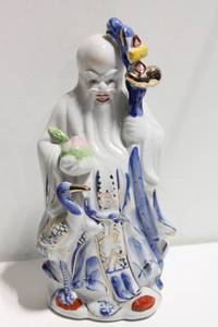 lot 759 image: Vintage Shou Xing Porcelain Figurine 12-Inch
