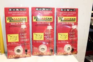 lot 954 image: Set of 3 ITZA Emergency Gas Can Bag in a Box