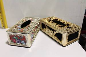 lot 956 image: Set of 2 Ornate Decorative Tissue Box Covers