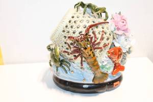 lot 1196 image: Decorative Ceramic Vase with Sea Life Design