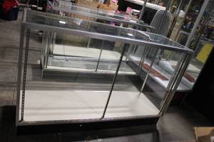 lot 1256 image: Commercial Glass Display Case with Metal Frame