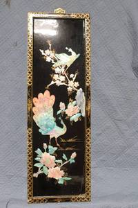 lot 1274 image: Elegant Asian Wall Art with Mother of Pearl Inlay