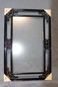 lot 1282 image: Black Decorative Mirror with Ornate Frame