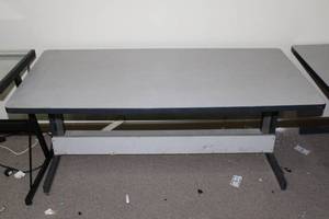 lot 207 image: Sturdy Office Table with Metal Frame