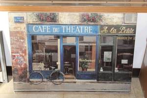 lot 217 image: Cafe Du Theatre Street Scene Artwork Canvas