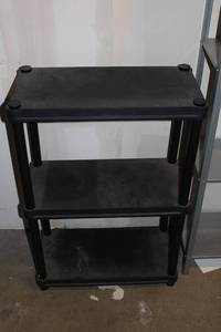 lot 231 image: Black 3-Tier Plastic Utility Shelf
