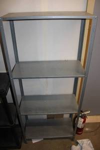 lot 232 image: Metal Storage Rack with 3 Shelves