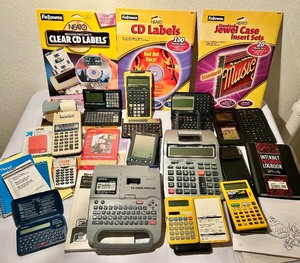 lot 262 image: Variety of Vintage Calculators, Palm Pilot, Label Maker and More