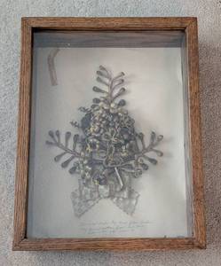 lot 202A image: Framed Antique Victorian Mourning Wreath Hair Art