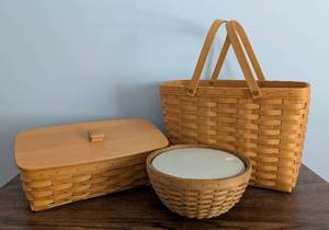 lot 214 image: Three Longaberger Woven Baskets