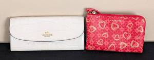 lot 223 image: White Coach Wallet and Pink Hearts Wristlet