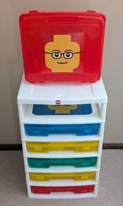 lot 290 image: Lego Six Drawer Storage Unit with Legos