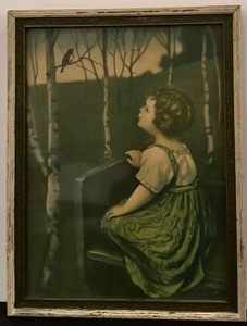 lot 245 image: Vintage 1925 Framed Print Spring Song by the German Artist Simon Glucklich