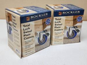 lot 65 image: Rockler 4 Total Lock Swivel Plate Casters