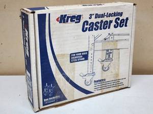 lot 74 image: Kreg 3 Total Lock Swivel Plate Casters