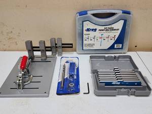 lot 169 image: Kreg Pocket Hole Drill Kit and Accessories