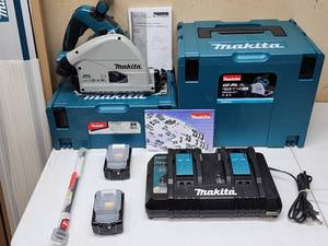 lot 9 image: Makita 18 Volt LXT Cordless Plunge Circular Saw Kit with (2) Tracks