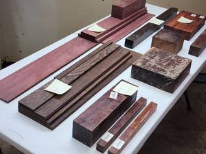 lot 172 image: Small Assortments of Exotic Wood Stock including Patgo Rosewood