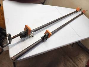 lot 376 image: (2) Woodworking Pipe Clamps