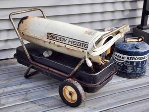 lot 449 image: Kerosine Torpedo Reddy Heater and Gas Can