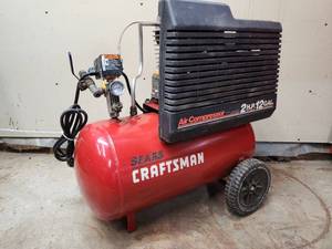 lot 439 image: Craftsman 12-Gal Air Compressor with Hose