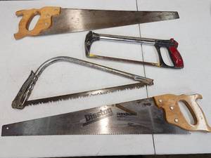 lot 482 image: (4) Assorted Hand Saws