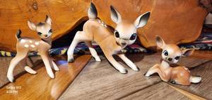 Lot of 3 Porcelain Deer Figurines