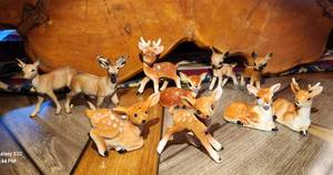 5 Lots of Deer Figurine Salt & Pepper Shakers