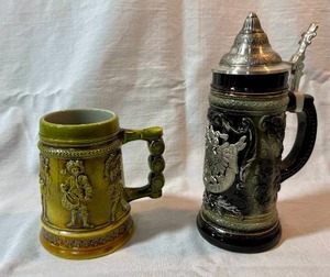 lot 5 image: Vintage German GERZ Mug and Austrian Beer Stein