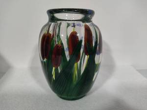lot 45 image: Signed S. LUNDBERG Glass Vase