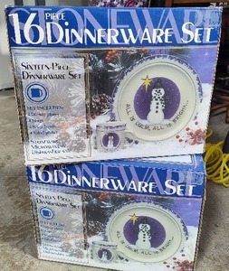 lot 89 image: Two Boxes New Holiday Dinnerware