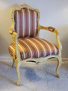 lot 48 image: Butter Yellow French Bergere Armchair