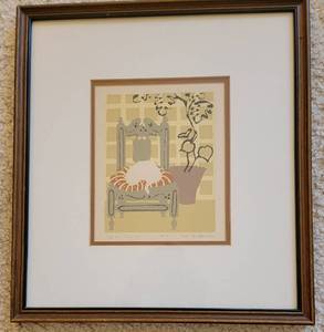 lot 109 image: Cat on Cushion Signed and Numbered Print by Pat Bratnober