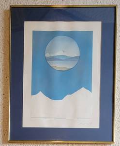 lot 118 image: 1984 Vintage Signed Abstract Embossed Landscape  James J Connelly