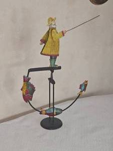lot 125 image: Kinetic Rocking Fisherman Folk Art
