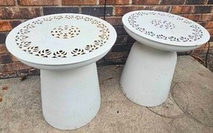 lot 76 image: Charming White Garden Tables