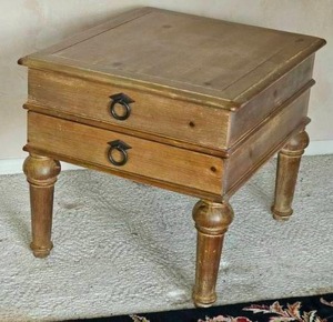 lot 85 image: Farmhouse Chic Two Drawer Side Table
