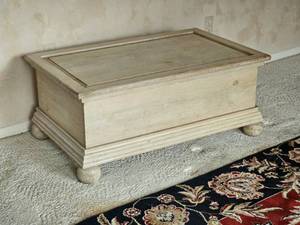 lot 85B image: Pickled Pine Storage Trunk Coffee Table