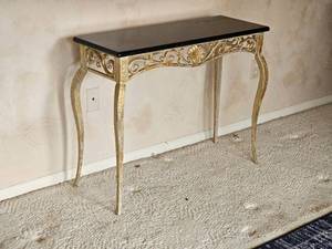 lot 208 image: Bombay Company Slate Surface Console Table with Art Nouveau Frame