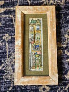 lot 352 image: Framed Row House Collage Art