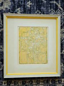 lot 61 image: Framed Abstract Fabric Dip Signed by Artist