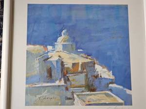 lot 106B image: Santorini Architectural Print Singed by Artist