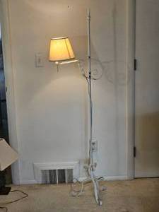 lot 362 image: Primitive Scrolled Iron Floor Lamp