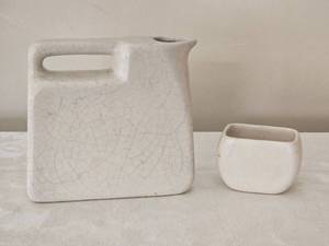 lot 155 image: Unique Mid-Century Modern Minimalist Studio Art Ceramic Cream & Sugar