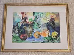 lot 27 image: Enchanting Fine Art Impressionist Still Life Print - M. McDonald