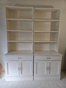 lot 178 image: Elegant White Bookshelf Bedside Table Pair