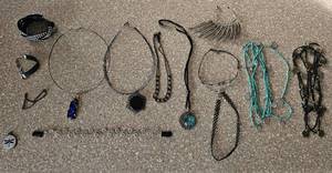 lot 24 image: Lot Of Assorted Jewelry-Necklaces, Chokers, Charms, Bracelets